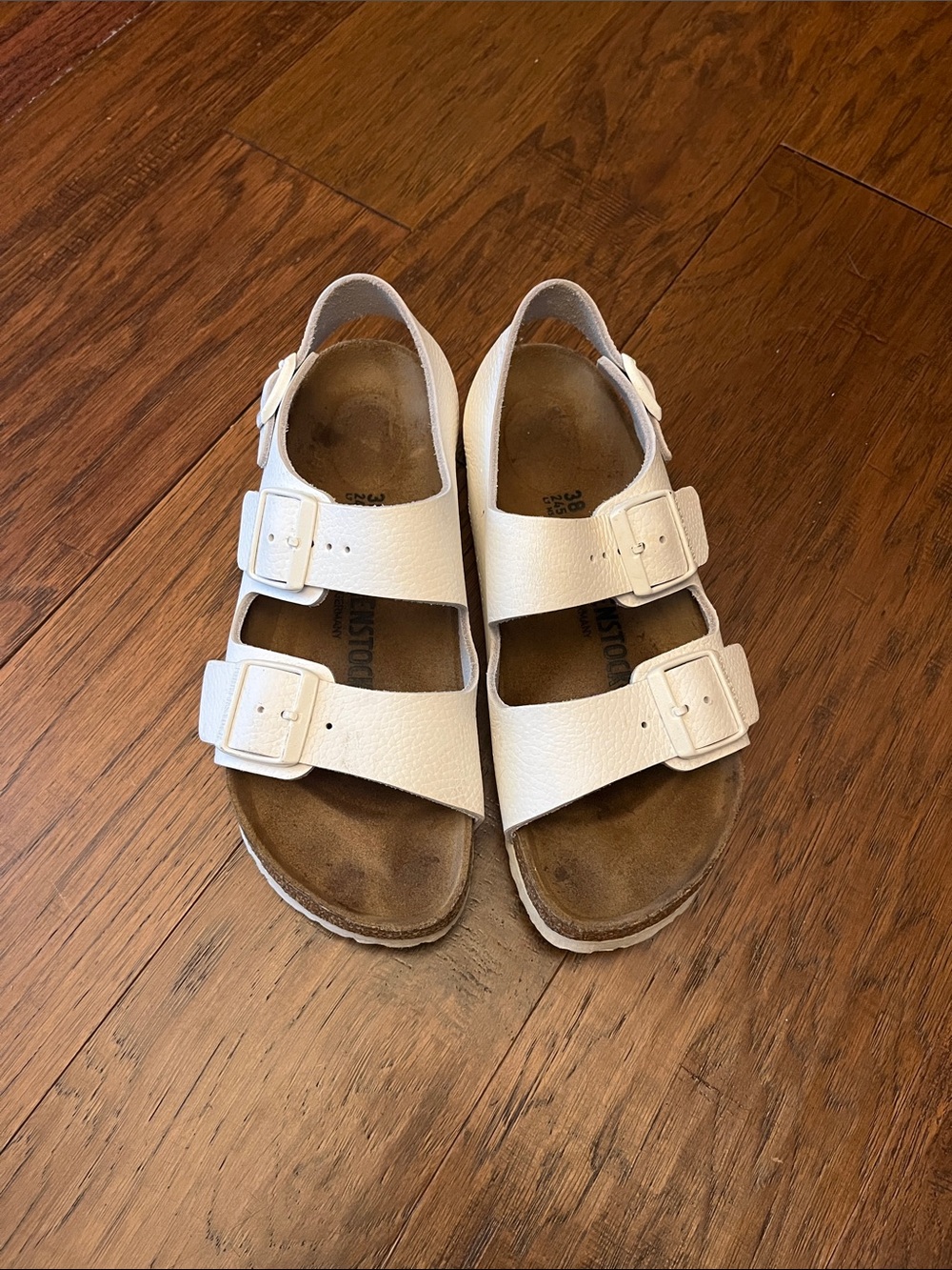 Women’s Birkenstock White Double-Buckle Sandals
